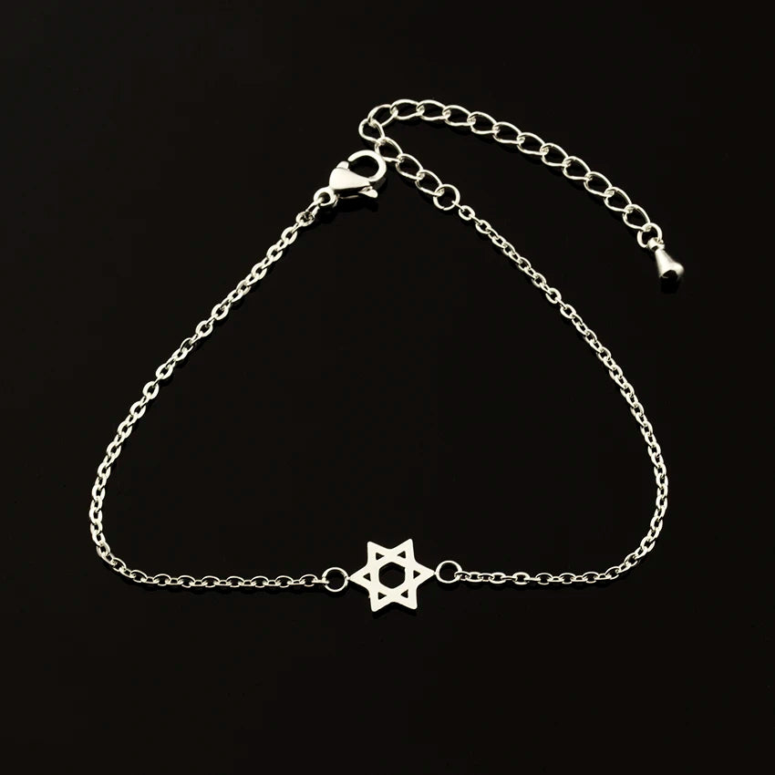 Jewish Jewelry Magen Star of David Charm Bracelets for Women Bff Gifts Bijoux Femme Stainless Steel Pulseira Feminina