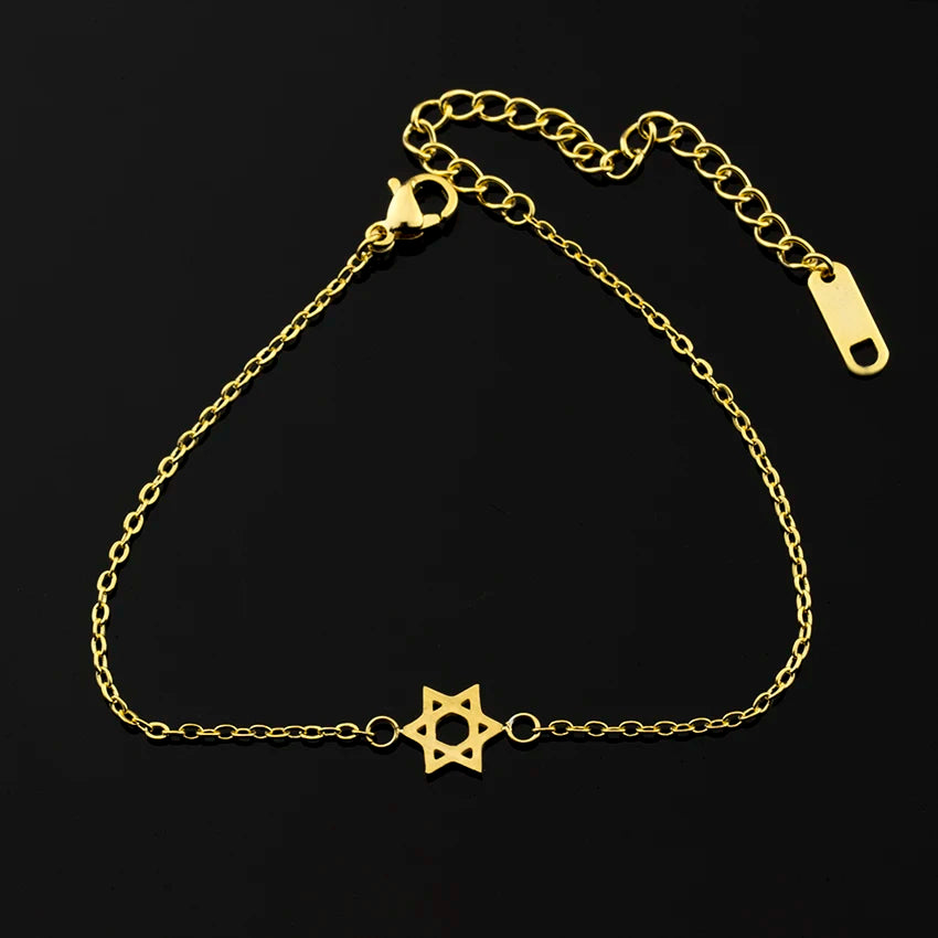 Jewish Jewelry Magen Star of David Charm Bracelets for Women Bff Gifts Bijoux Femme Stainless Steel Pulseira Feminina